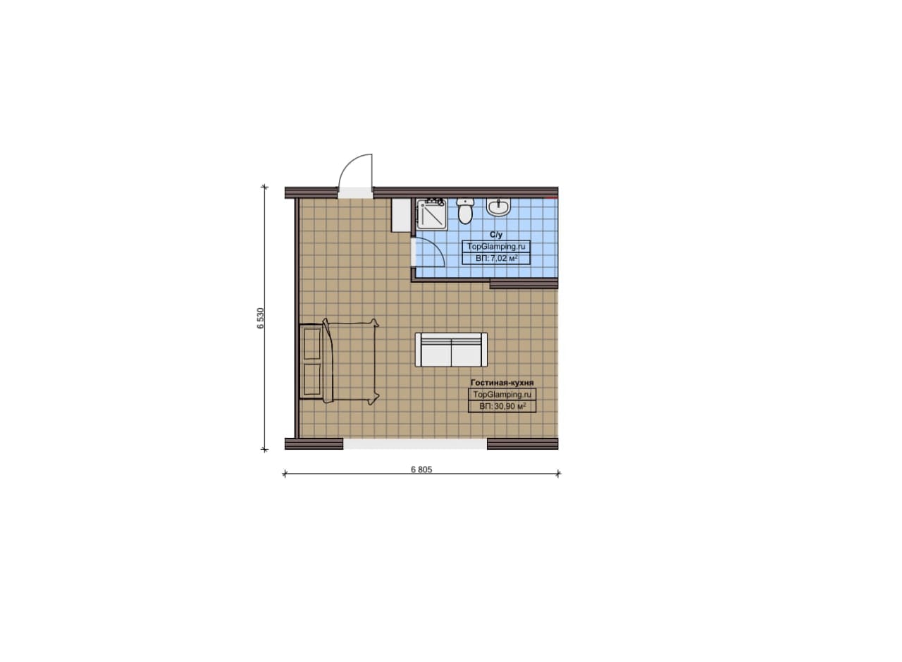 Планировка Одноэтажный дом F-22004