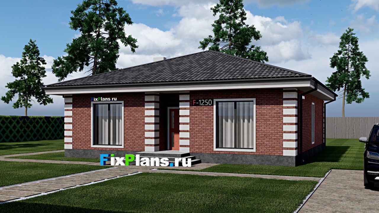Одноэтажный дом F - 1250 — фасад
